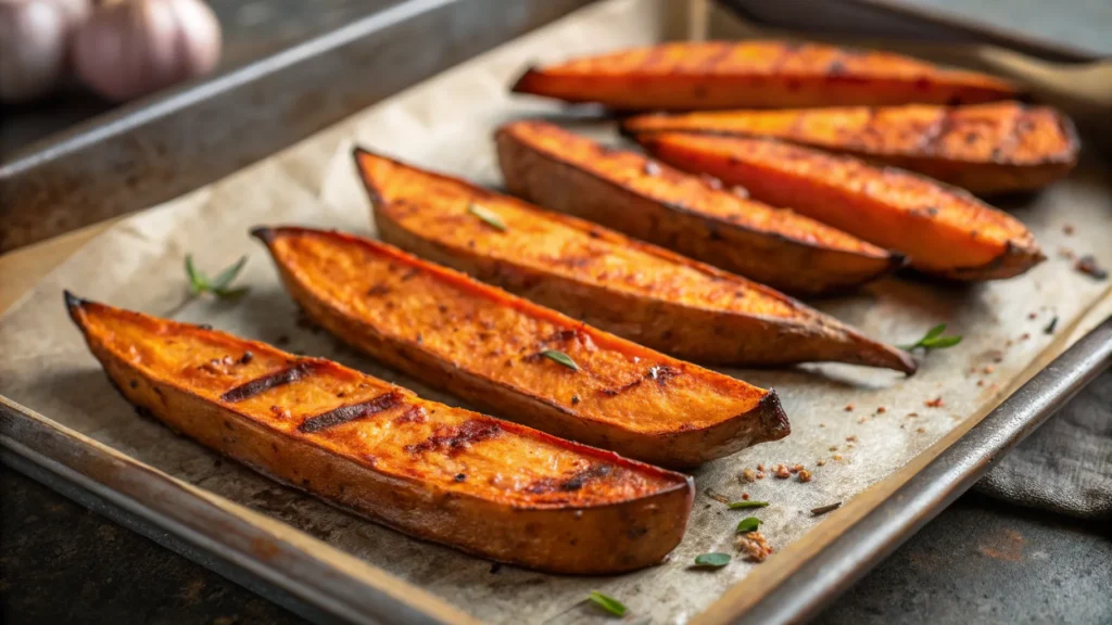 It looks like this image features three baked potatoes on a baking tray. If you'd like, I can suggest a description or caption for it, or help with related content ideas! Let me know.